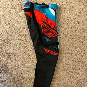 FLY Racing Kinetic Teal & Red Motocross Pants (28)